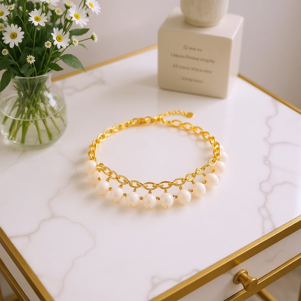 Celestial Cascade Bracelets - Luxurious Gold & Marble