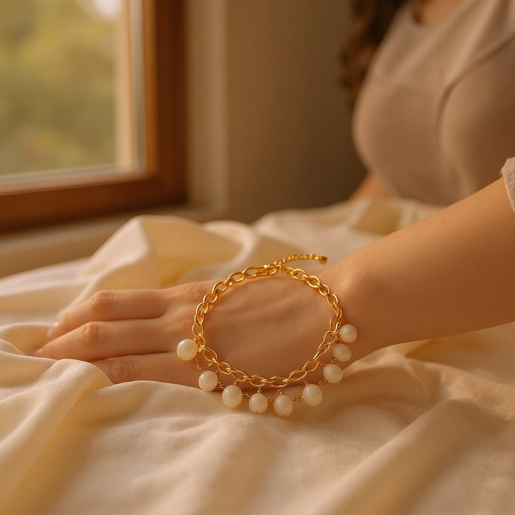 Celestial Cascade Bracelets - Luxurious Gold & Marble