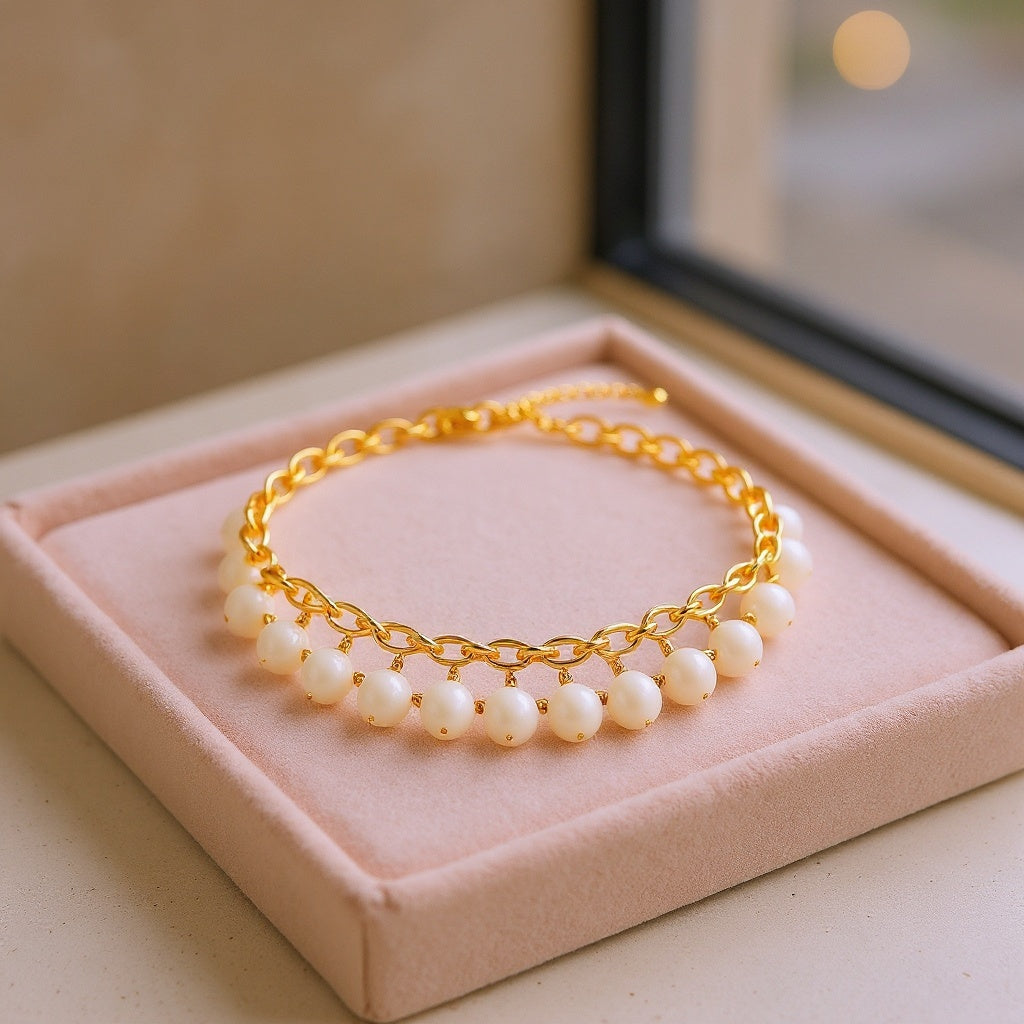 Celestial Cascade Bracelets - Luxurious Gold & Marble